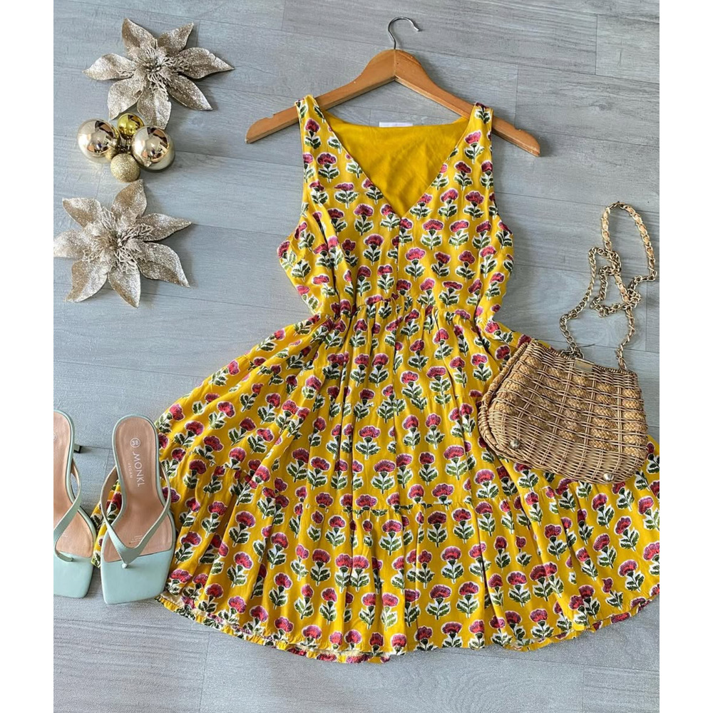 Sincerely Jules Dress Womens Small Floral Babydoll Knee Tiered Fit & Flare S